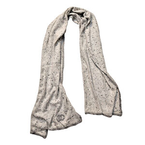 CHANEL Salt & Pepper Black & Gray 100% Cashmere Shawl Wrap Scarf
